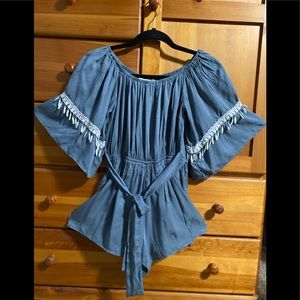 STELLA LAGUNA BEACH -Adorable Romper in Soft, Silky Blue Sz S